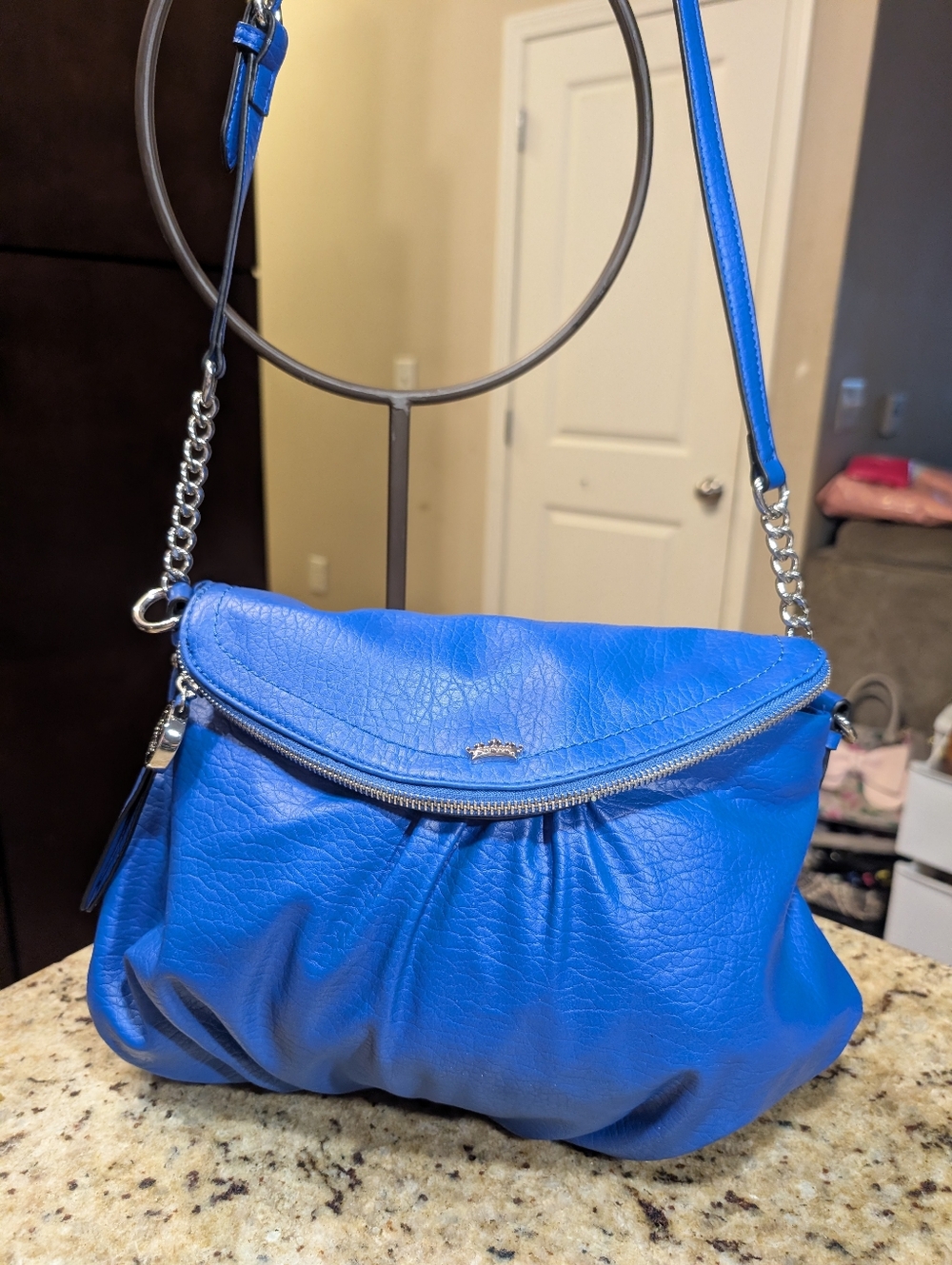 Juicy Couture Electric Blue Leather Crossbody Bag